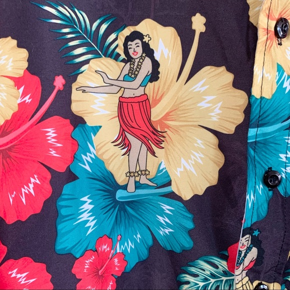 ACE VENTURA Pet Detective Hula Girl Hawaiian Shirt - Picture 5 of 7